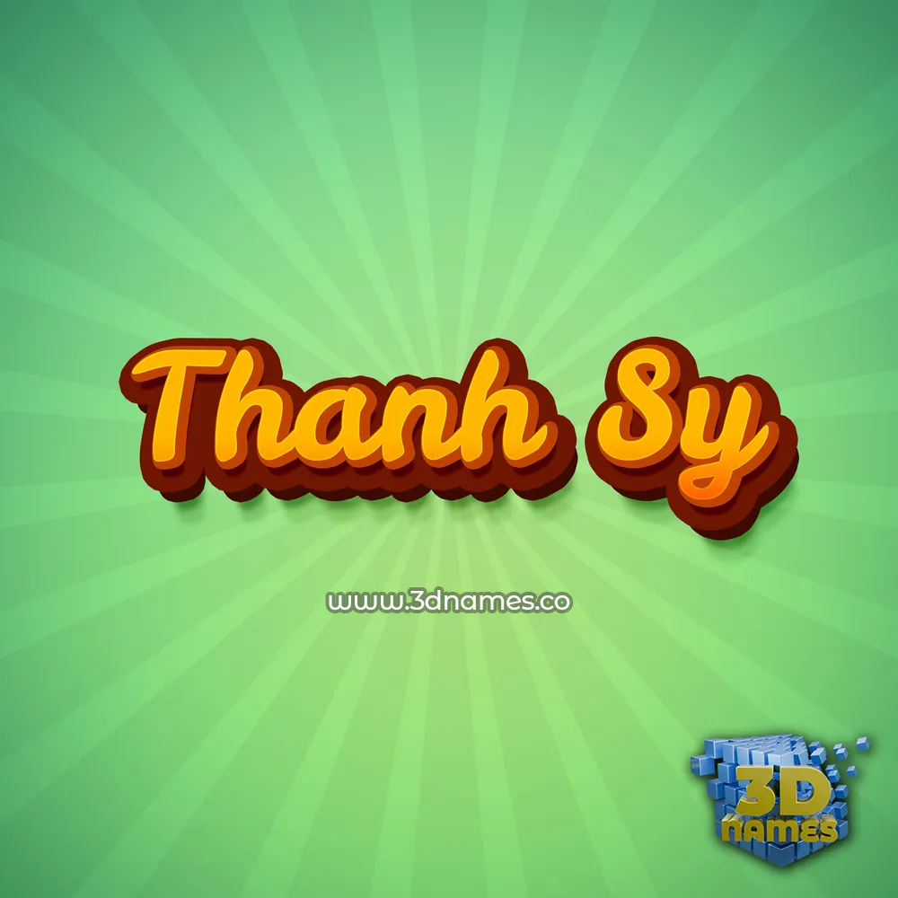 thanh sy in Green Rays style - 3D name wallpaper