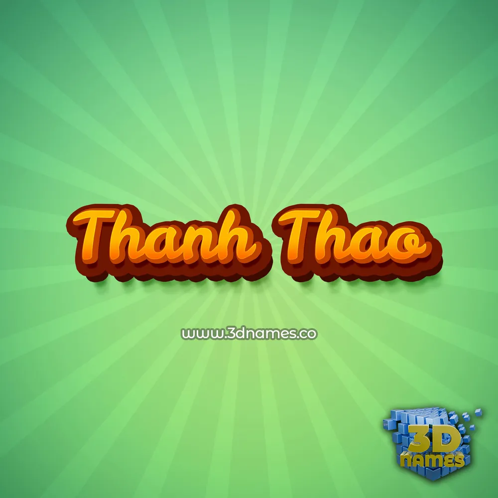 thanh thao in Green Rays style - 3D name wallpaper