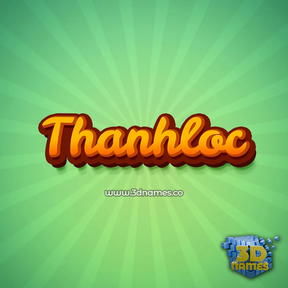 thanhloc in Green Rays style - 3D name wallpaper