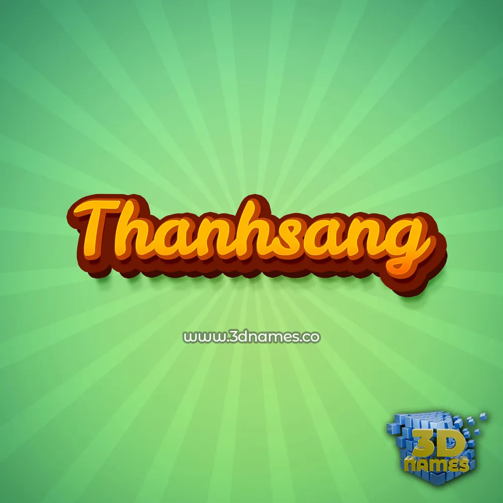 thanhsang in Green Rays style - 3D name wallpaper
