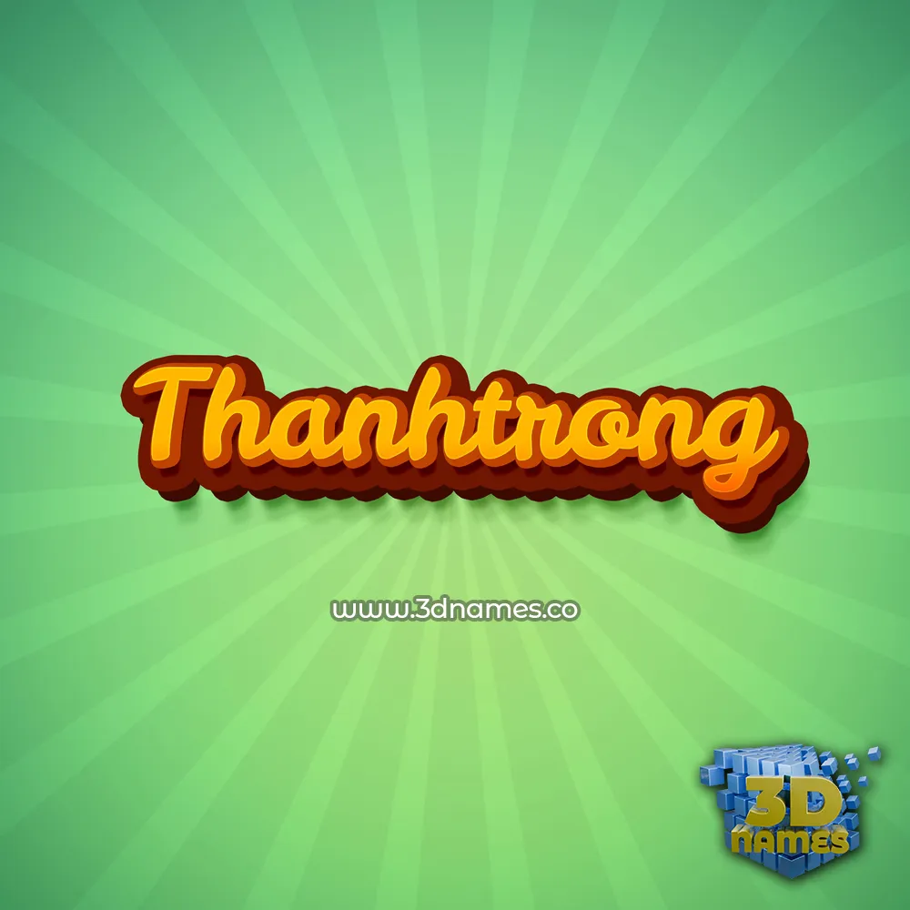 thanhtrong in Green Rays style - 3D name wallpaper