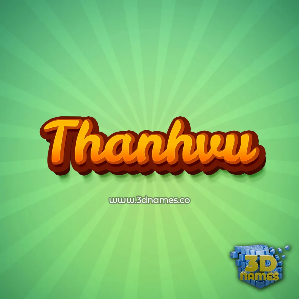 thanhvu in Green Rays style - 3D name wallpaper