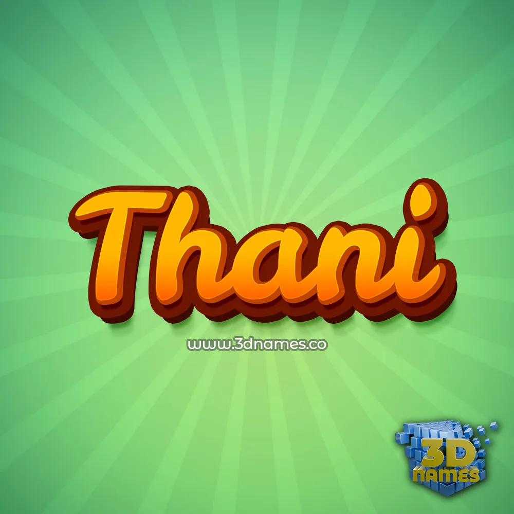 thani in Green Rays style - 3D name wallpaper