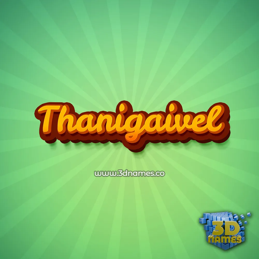 thanigaivel in Green Rays style - 3D name wallpaper