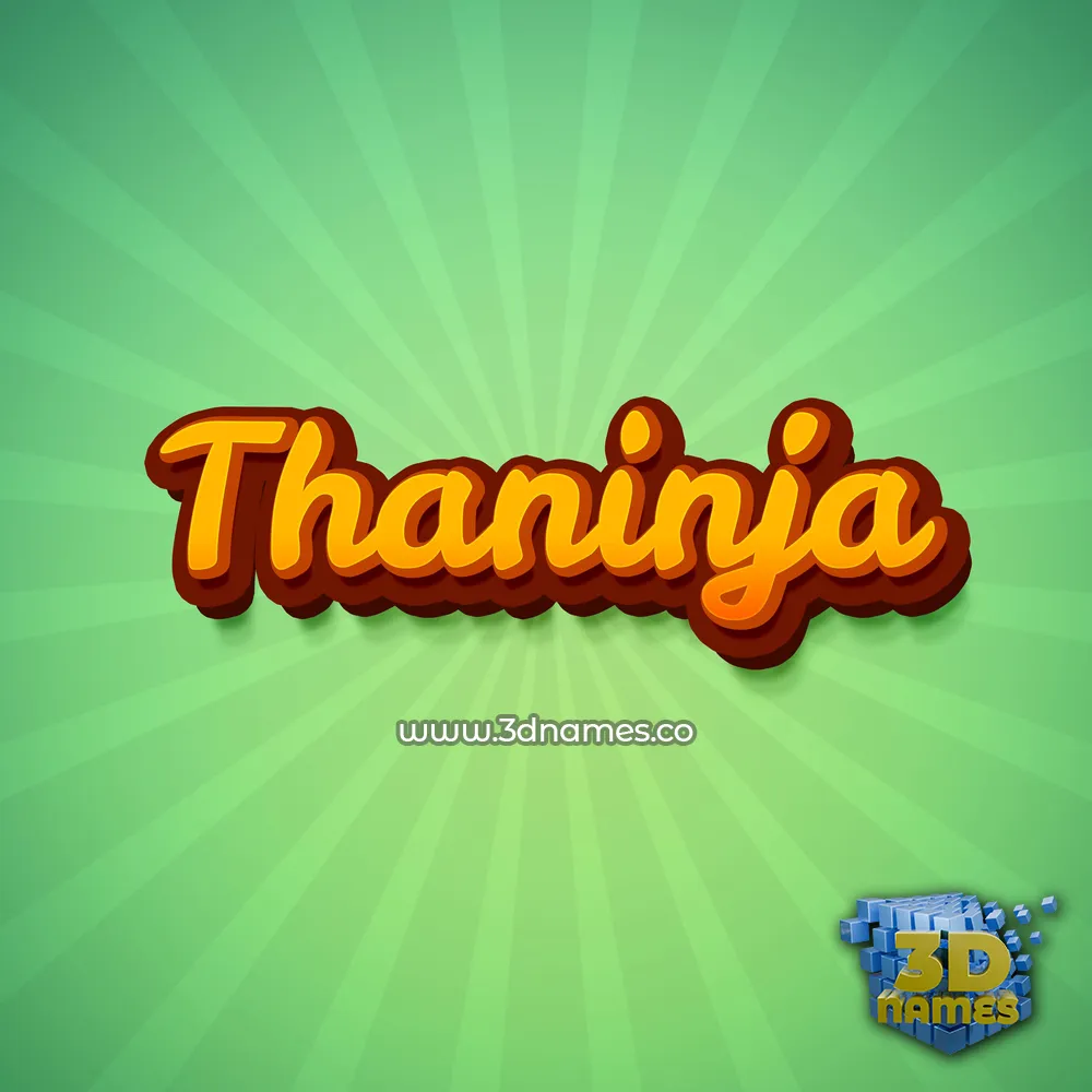 thaninja in Green Rays style - 3D name wallpaper