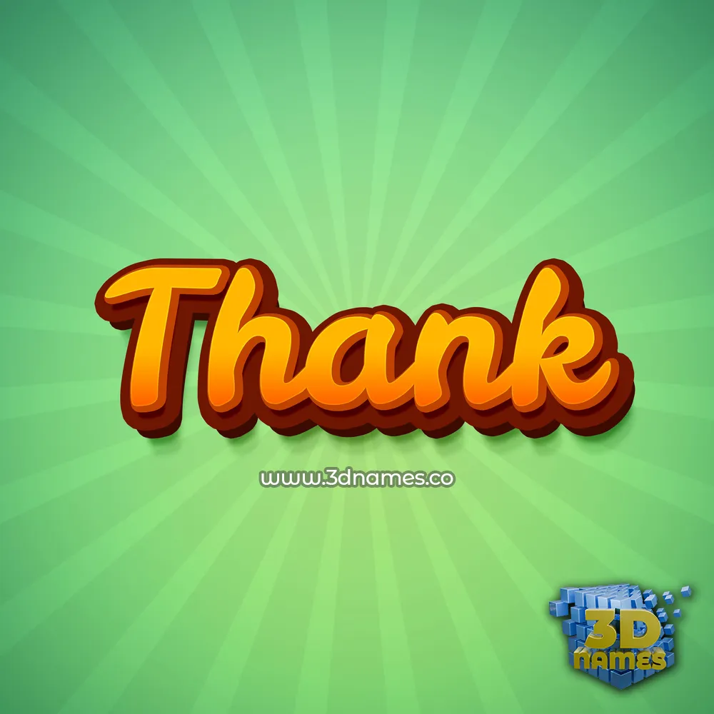 thank in Green Rays style - 3D name wallpaper