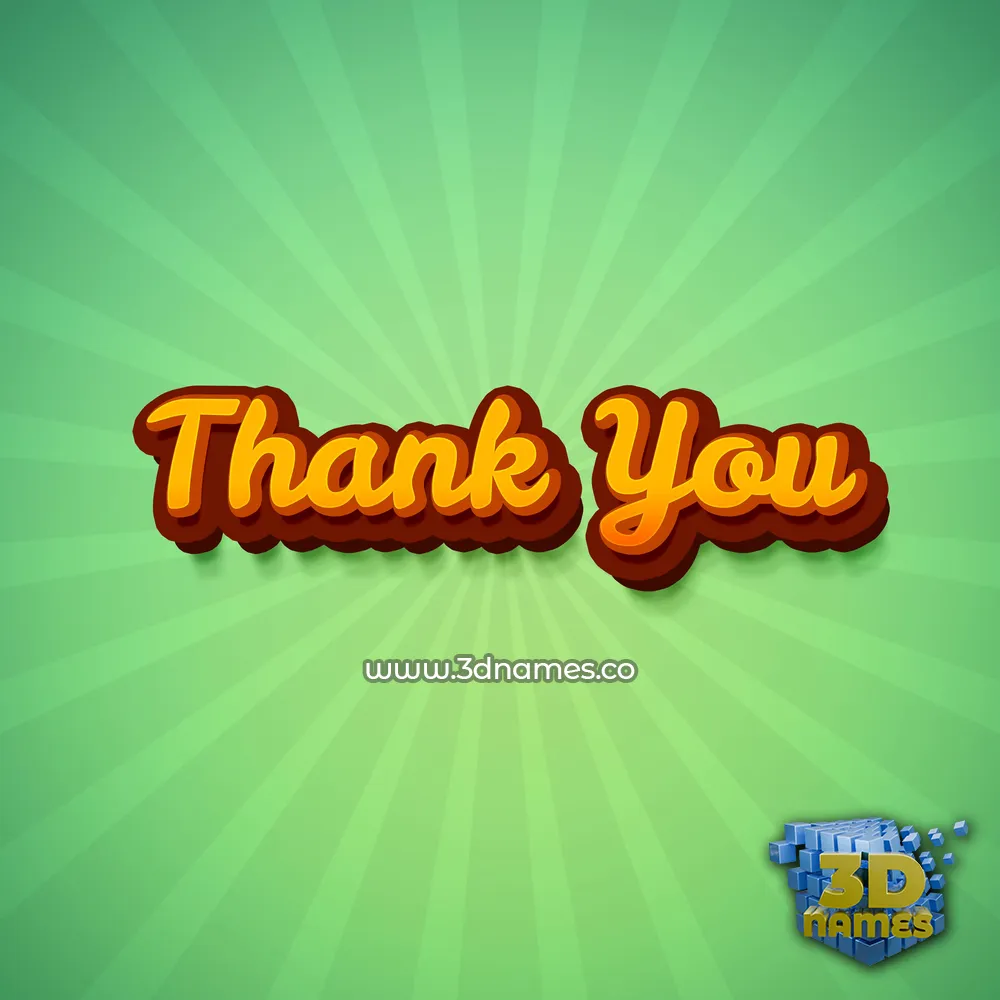 thank you in Green Rays style - 3D name wallpaper