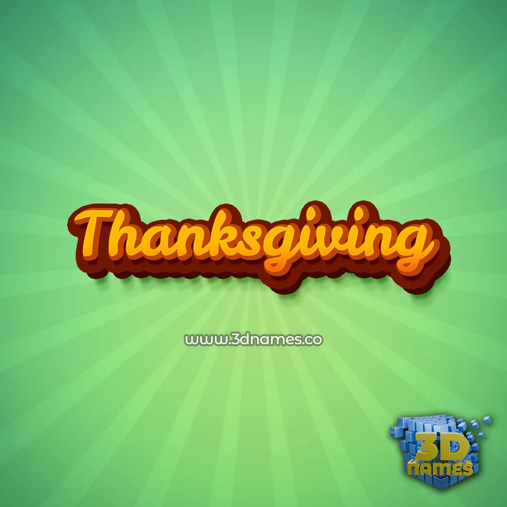 thanksgiving in Green Rays style - 3D name wallpaper