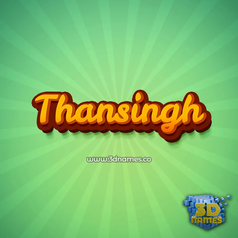 thansingh in Green Rays style - 3D name wallpaper
