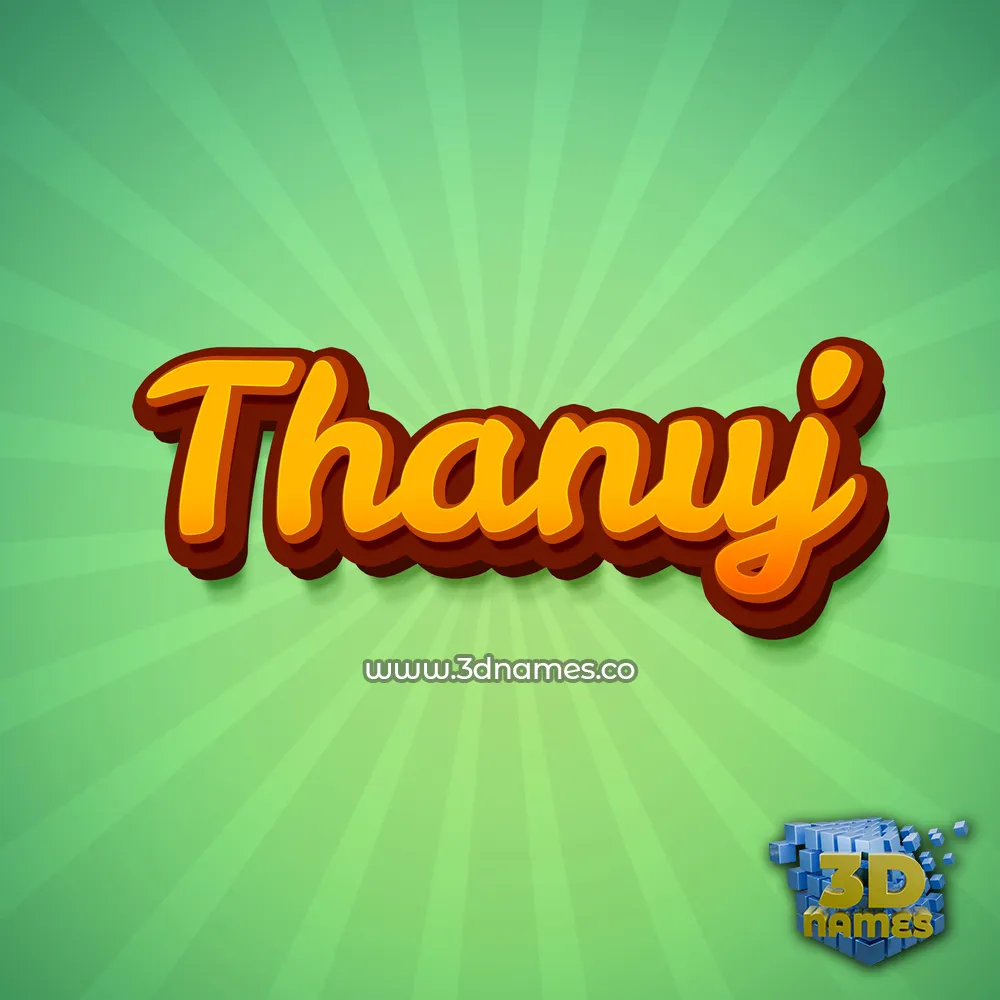 thanuj in Green Rays style - 3D name wallpaper