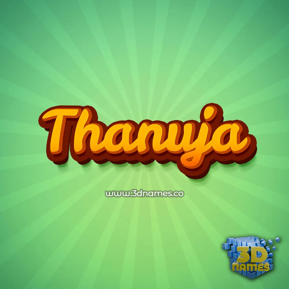 thanuja in Green Rays style - 3D name wallpaper