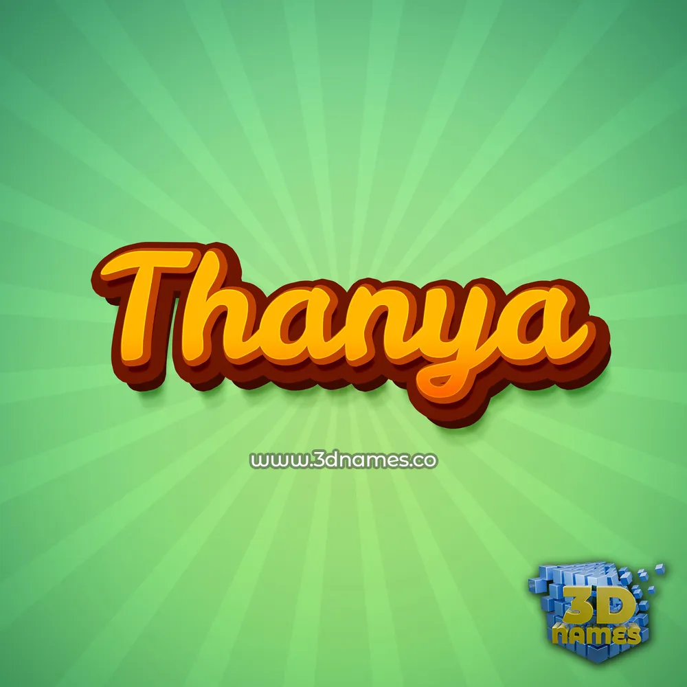 thanya in Green Rays style - 3D name wallpaper