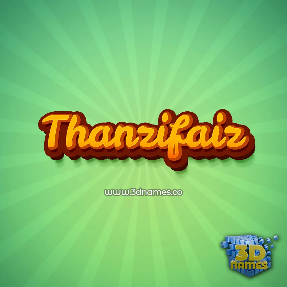 thanzifaiz in Green Rays style - 3D name wallpaper