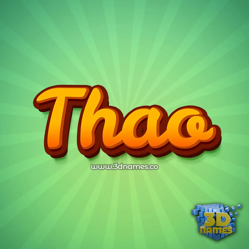 thao in Green Rays style - 3D name wallpaper