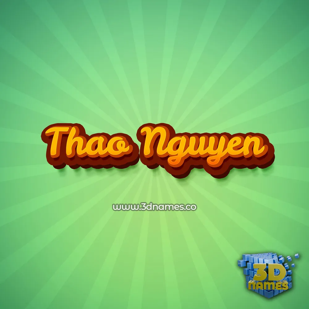thao nguyen in Green Rays style - 3D name wallpaper