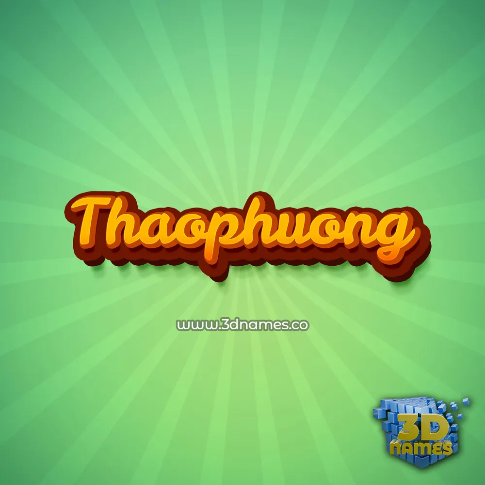 thaophuong in Green Rays style - 3D name wallpaper