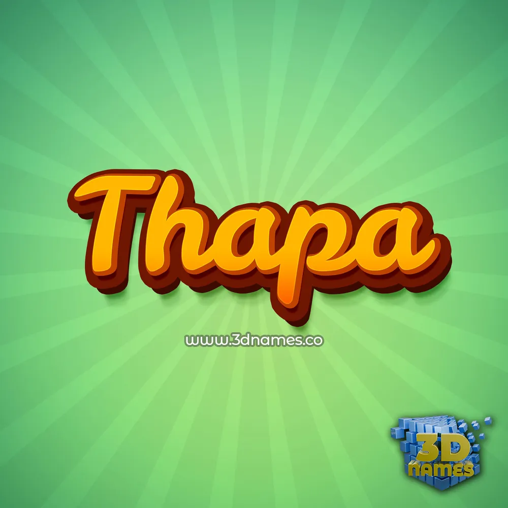 thapa in Green Rays style - 3D name wallpaper