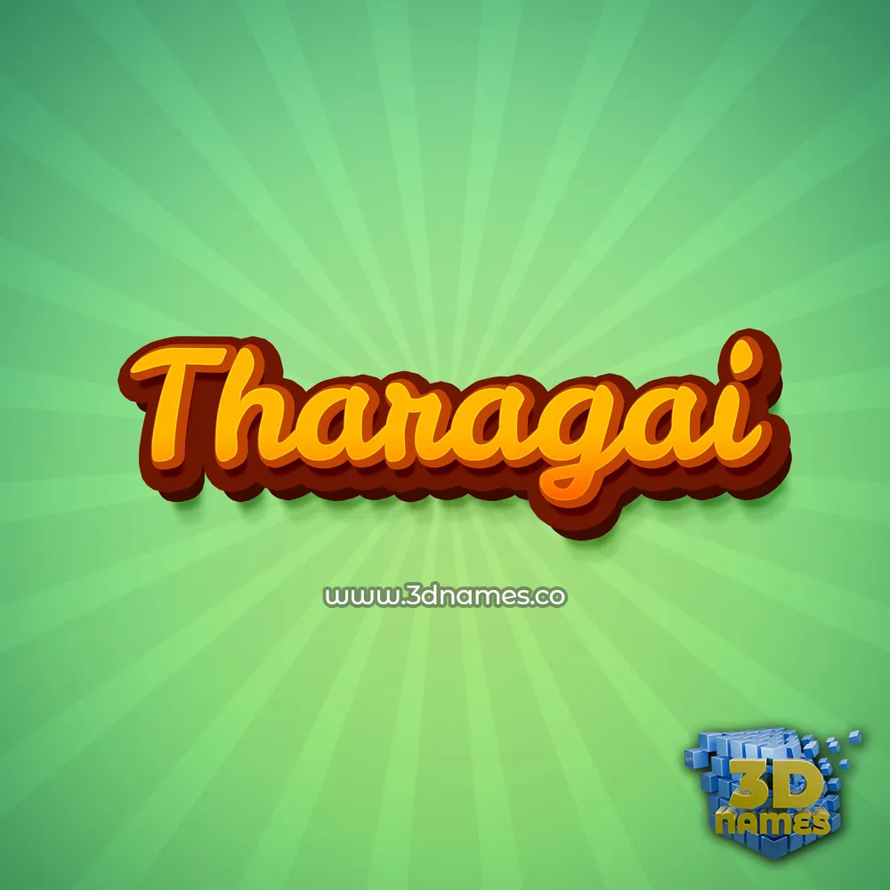 tharagai in Green Rays style - 3D name wallpaper