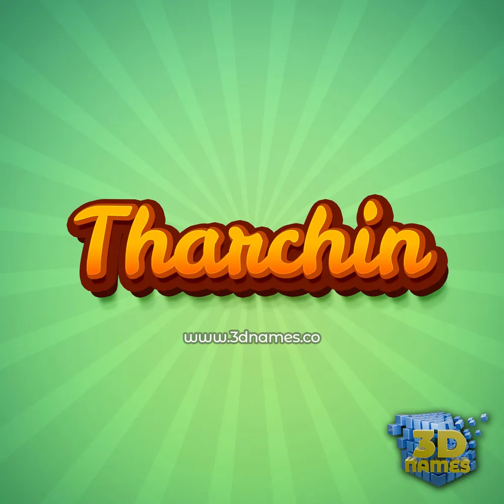 tharchin in Green Rays style - 3D name wallpaper