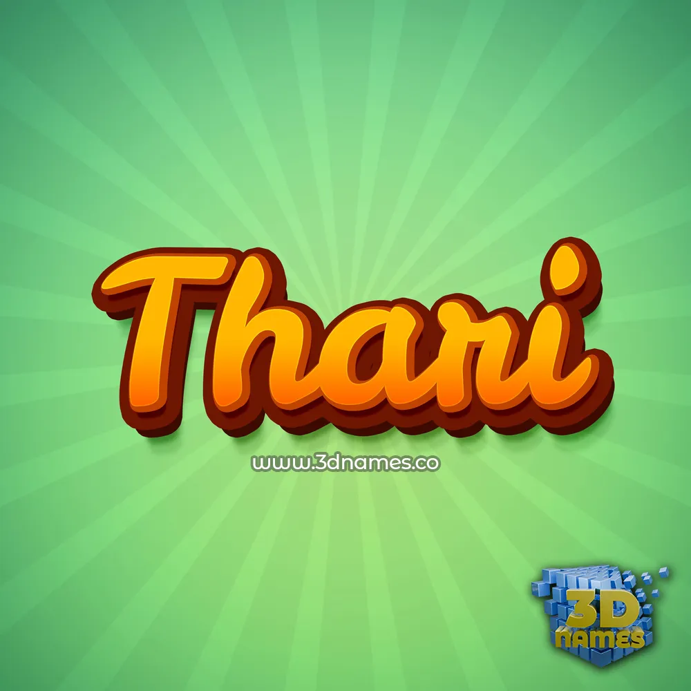 thari in Green Rays style - 3D name wallpaper
