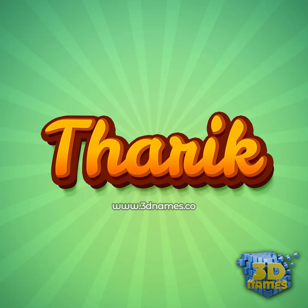 tharik in Green Rays style - 3D name wallpaper