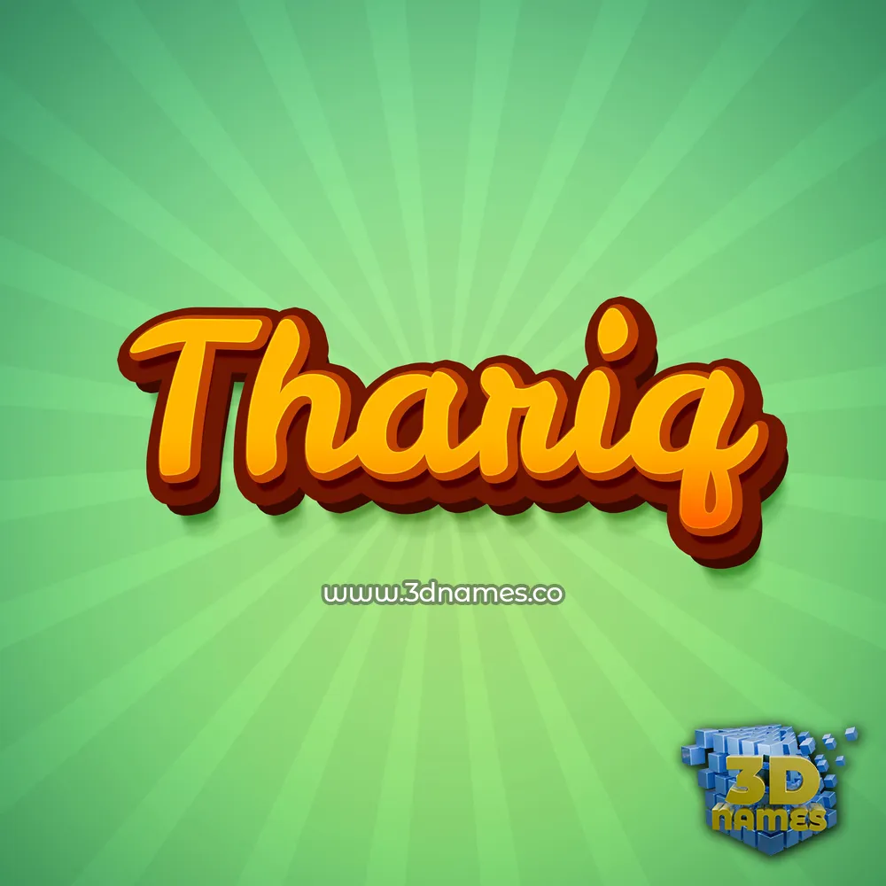 thariq in Green Rays style - 3D name wallpaper
