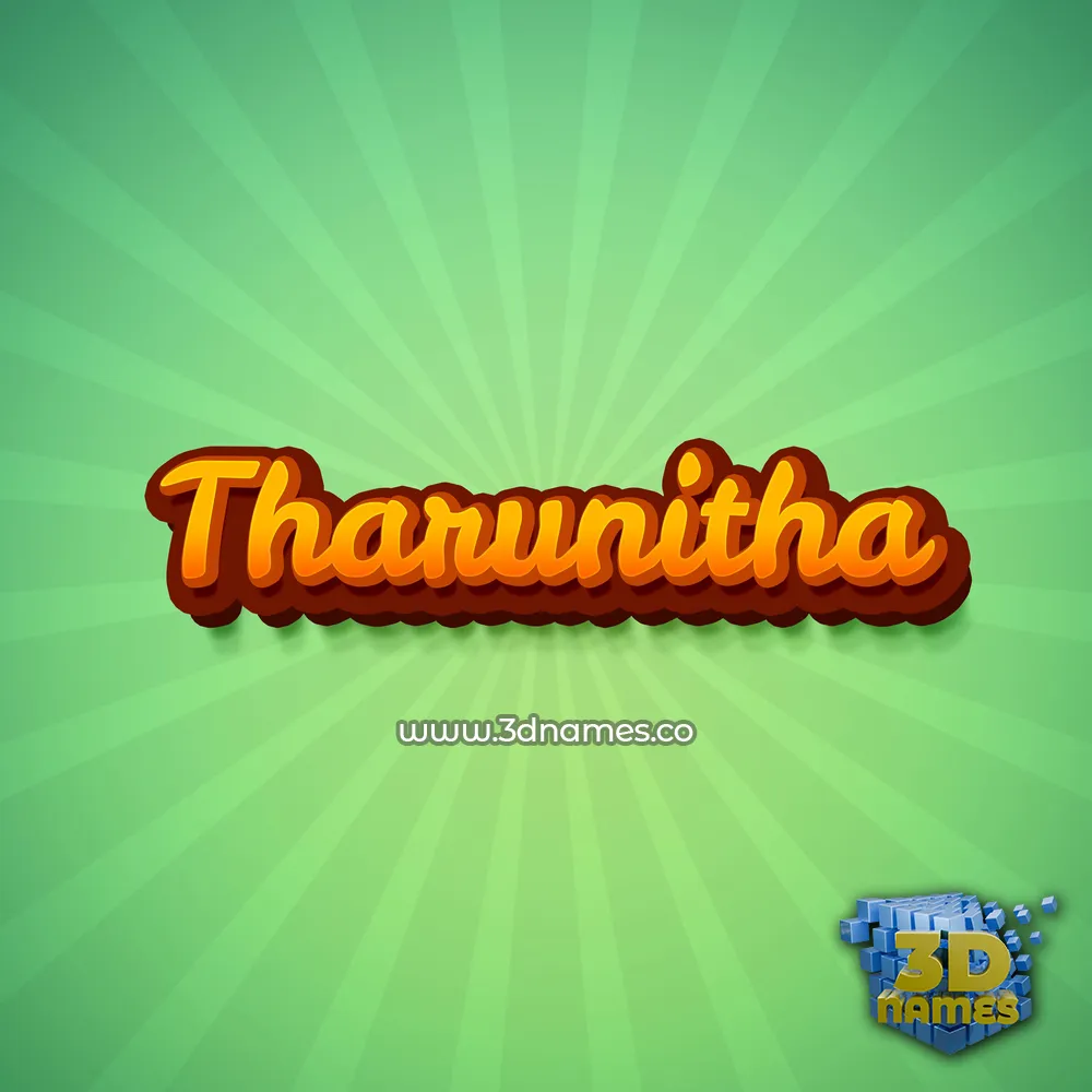 tharunitha in Green Rays style - 3D name wallpaper
