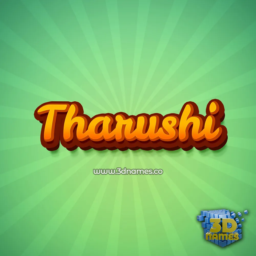 tharushi in Green Rays style - 3D name wallpaper