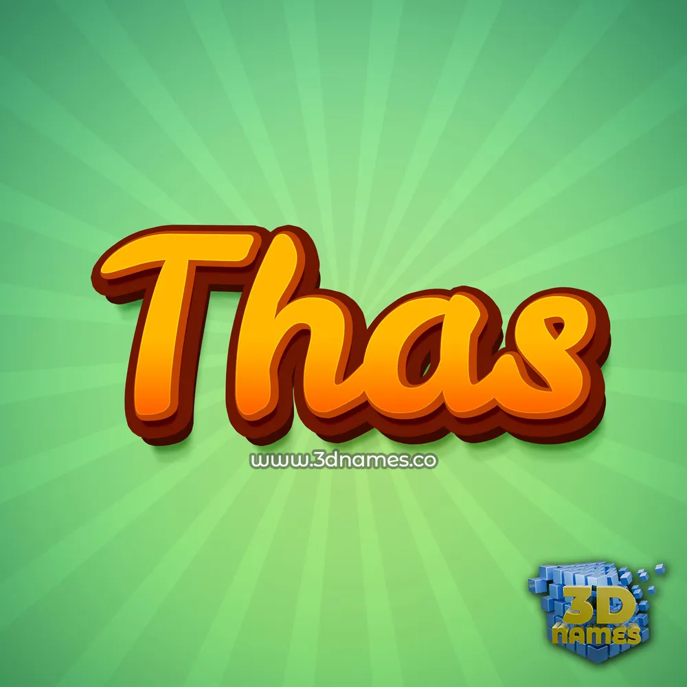 thas in Green Rays style - 3D name wallpaper