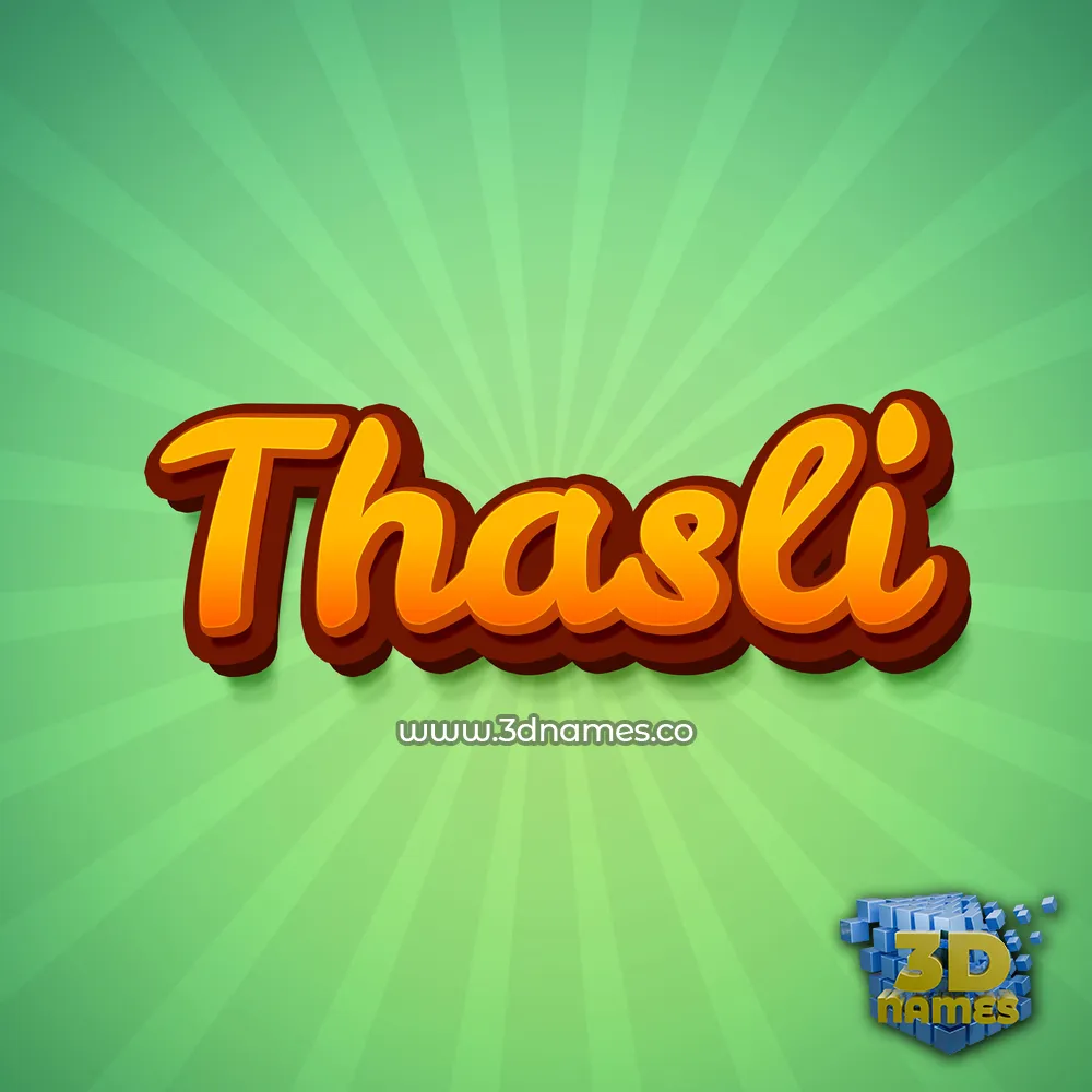 thasli in Green Rays style - 3D name wallpaper