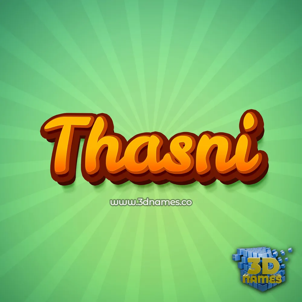 thasni in Green Rays style - 3D name wallpaper