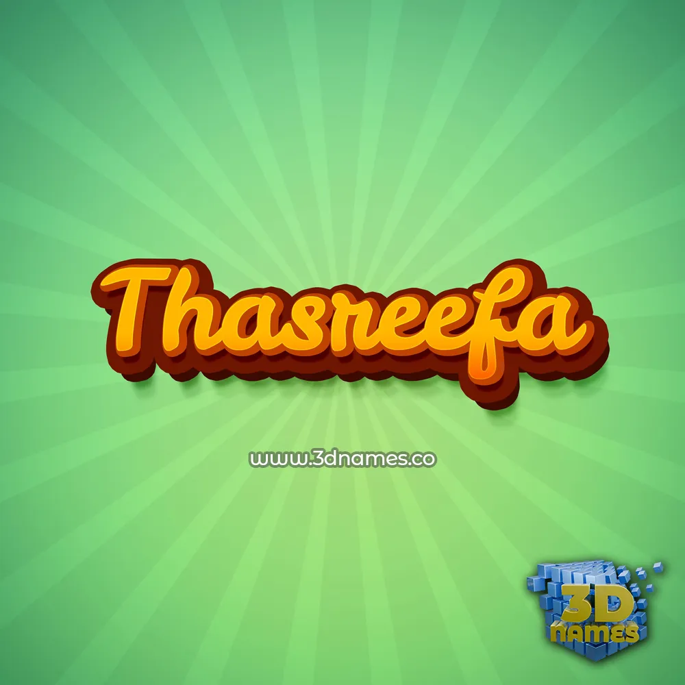 thasreefa in Green Rays style - 3D name wallpaper