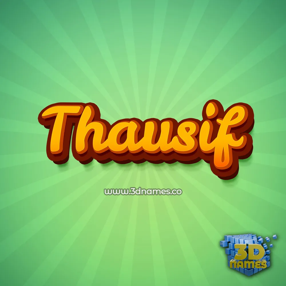 thausif in Green Rays style - 3D name wallpaper