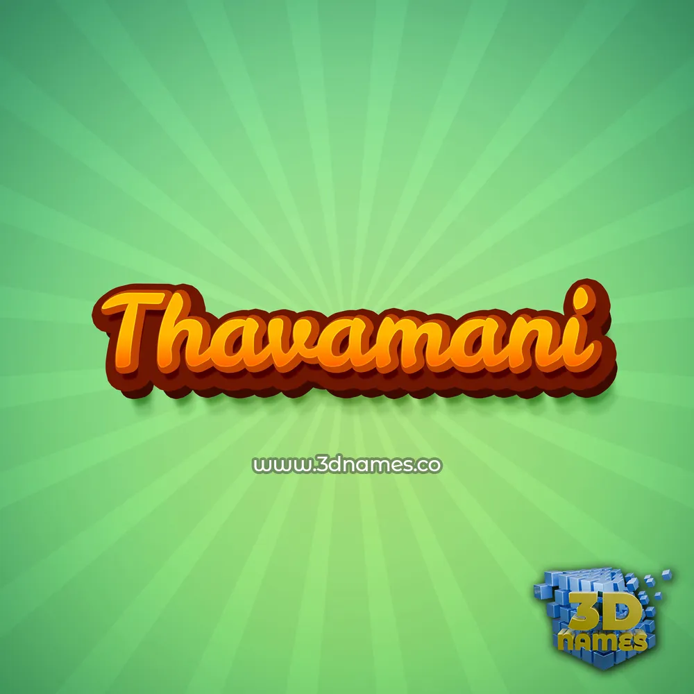 thavamani in Green Rays style - 3D name wallpaper