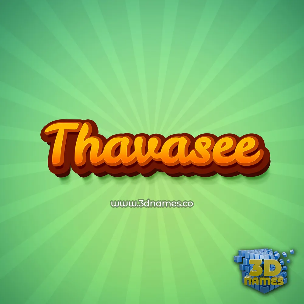 thavasee in Green Rays style - 3D name wallpaper