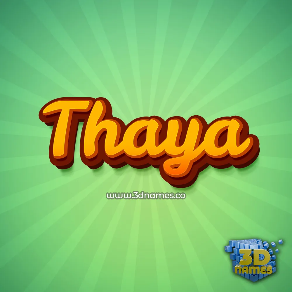 thaya in Green Rays style - 3D name wallpaper
