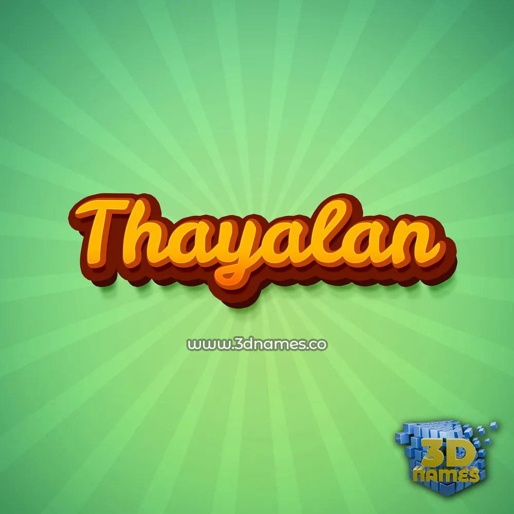 thayalan in Green Rays style - 3D name wallpaper
