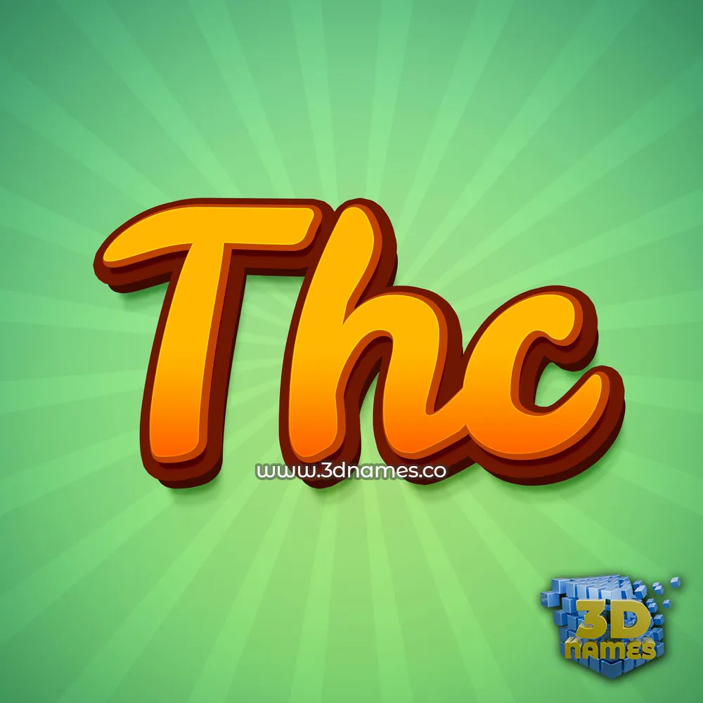thc in Green Rays style - 3D name wallpaper