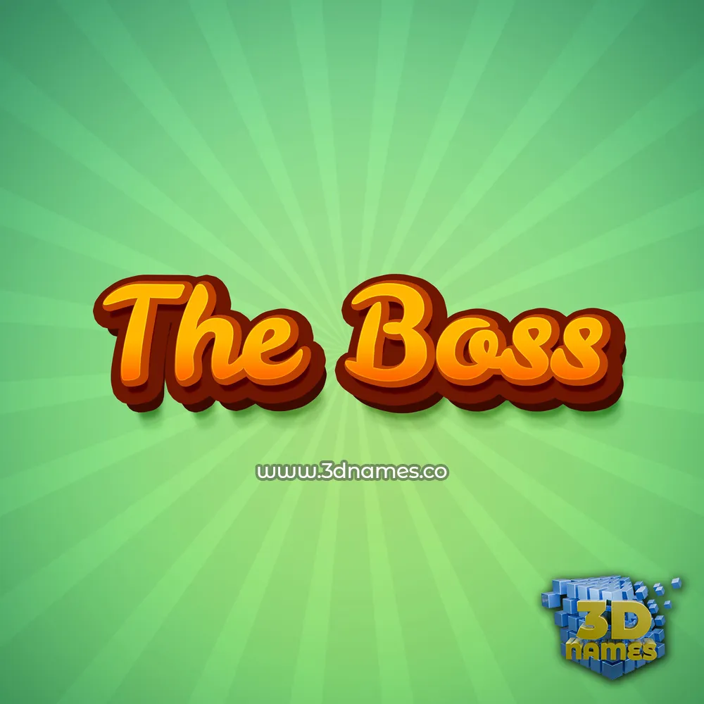 the boss in Green Rays style - 3D name wallpaper