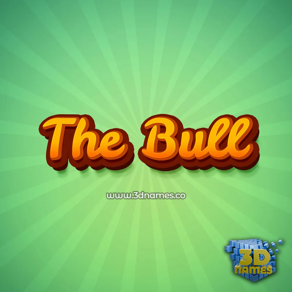 the bull in Green Rays style - 3D name wallpaper