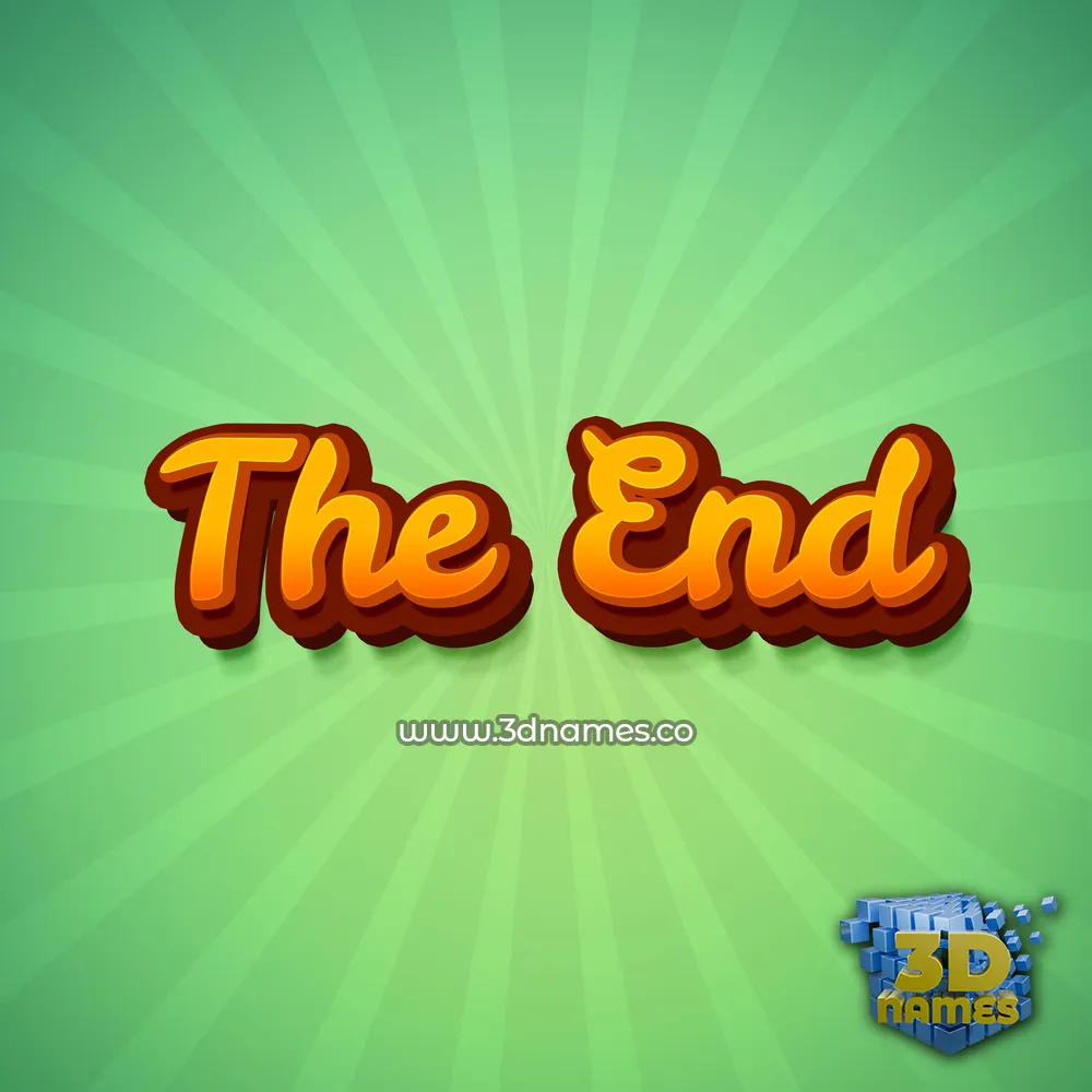the end in Green Rays style - 3D name wallpaper