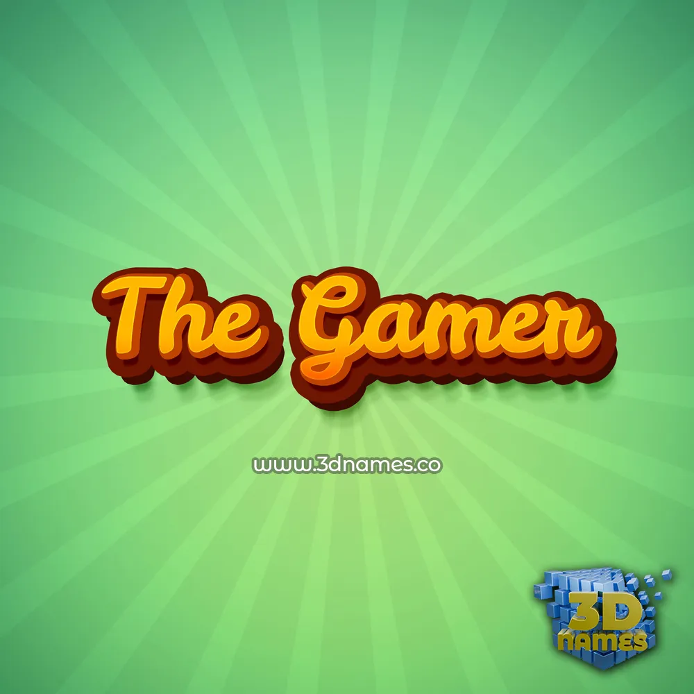 the gamer in Green Rays style - 3D name wallpaper
