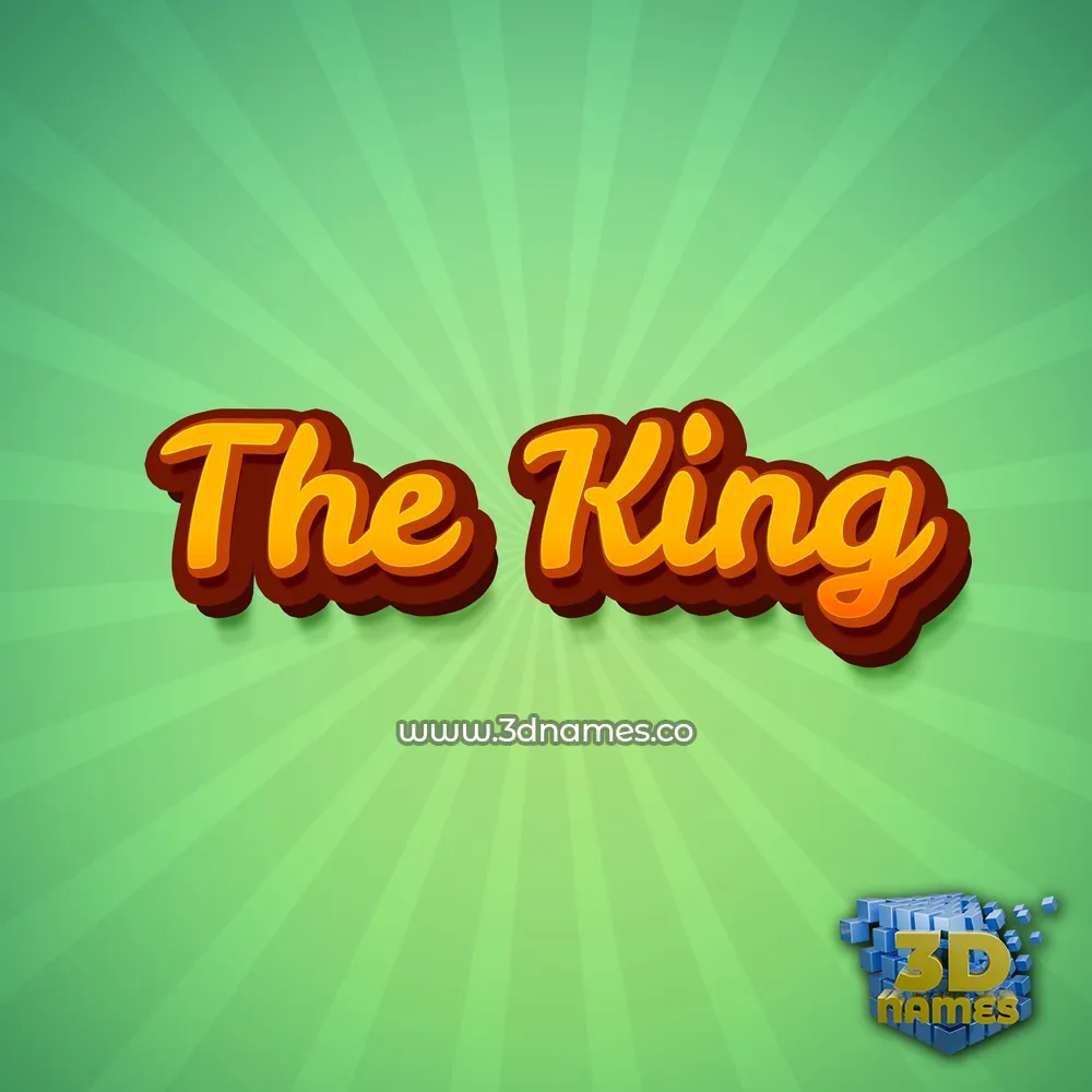 the king in Green Rays style - 3D name wallpaper