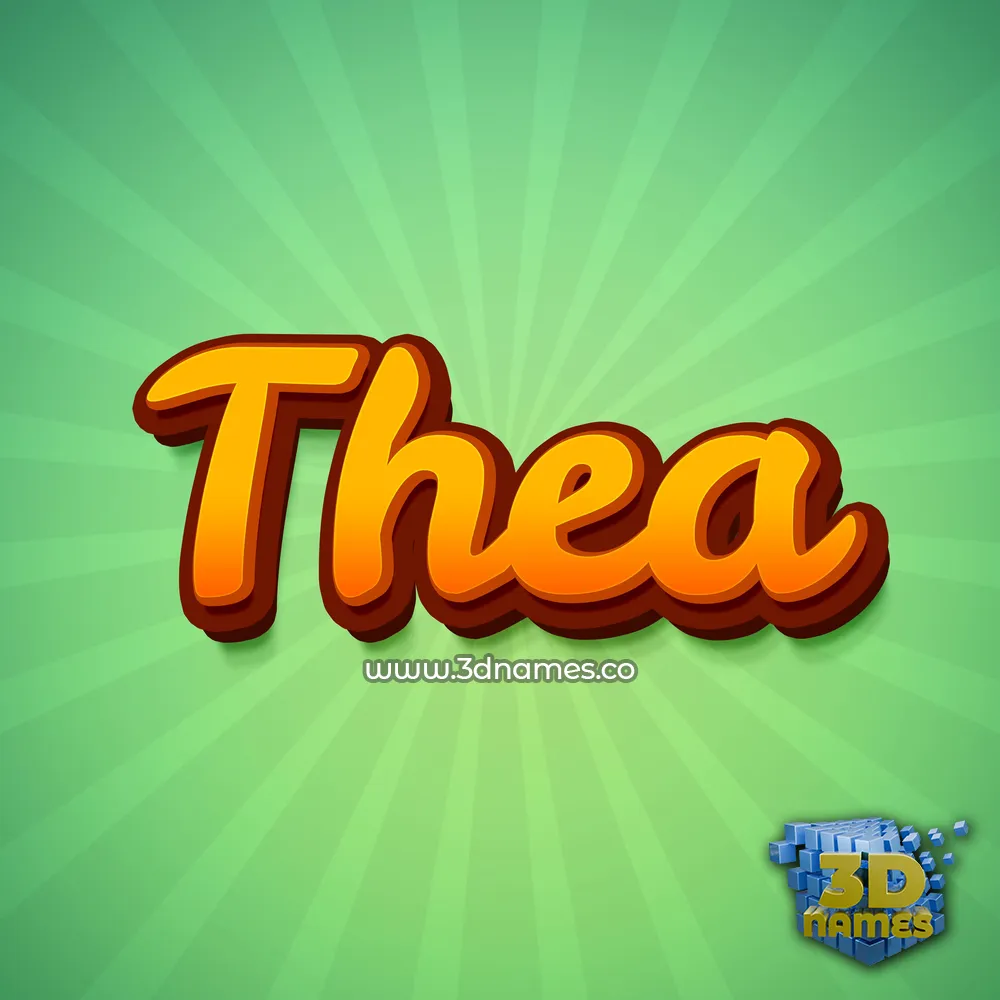 thea in Green Rays style - 3D name wallpaper