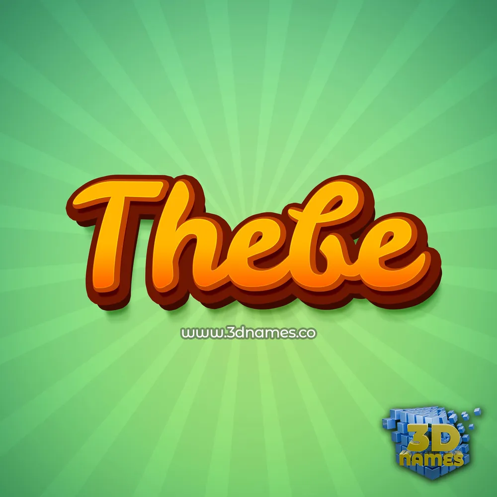 thebe in Green Rays style - 3D name wallpaper