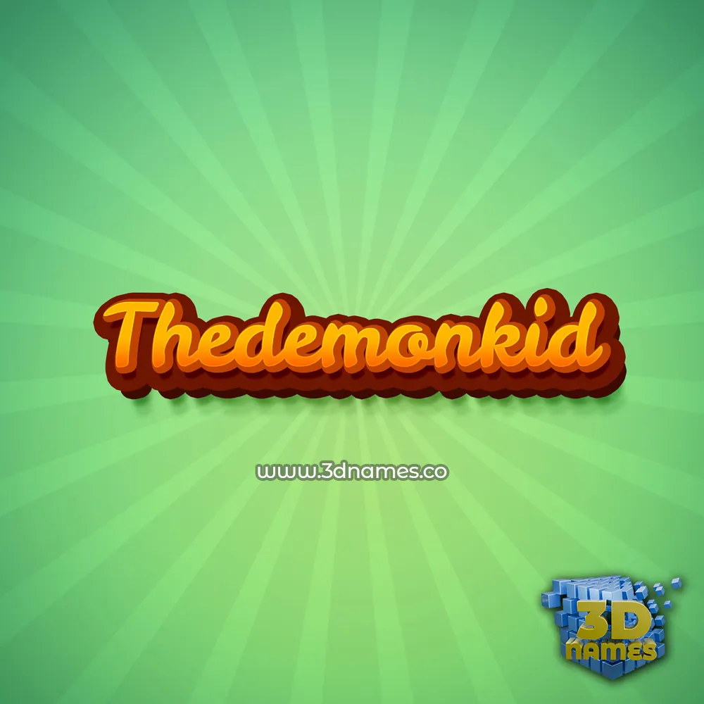 thedemonkid in Green Rays style - 3D name wallpaper