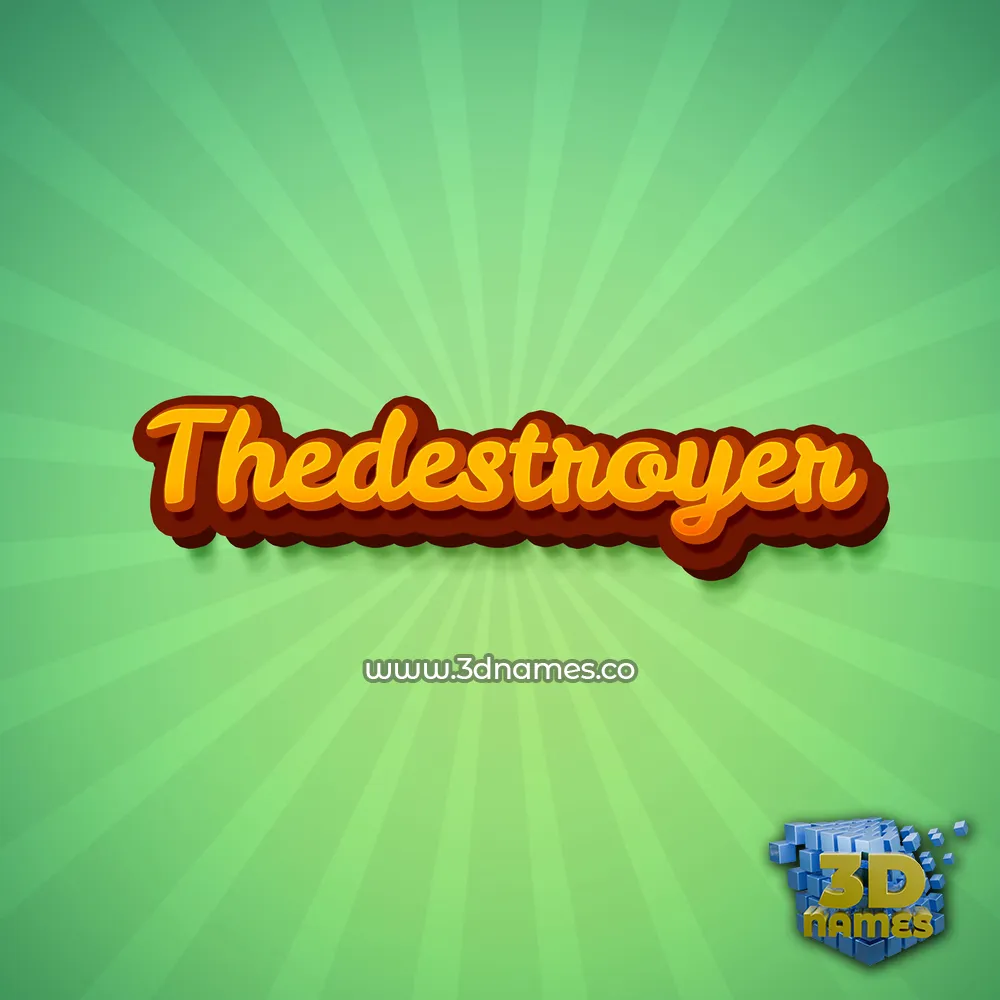 thedestroyer in Green Rays style - 3D name wallpaper