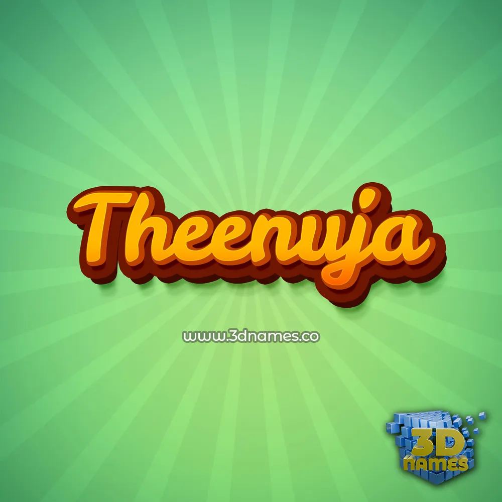 theenuja in Green Rays style - 3D name wallpaper