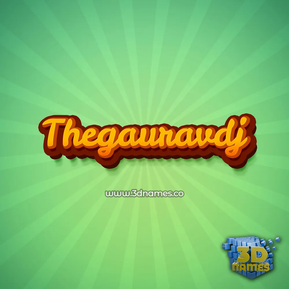 thegauravdj in Green Rays style - 3D name wallpaper