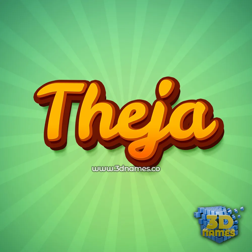 theja in Green Rays style - 3D name wallpaper
